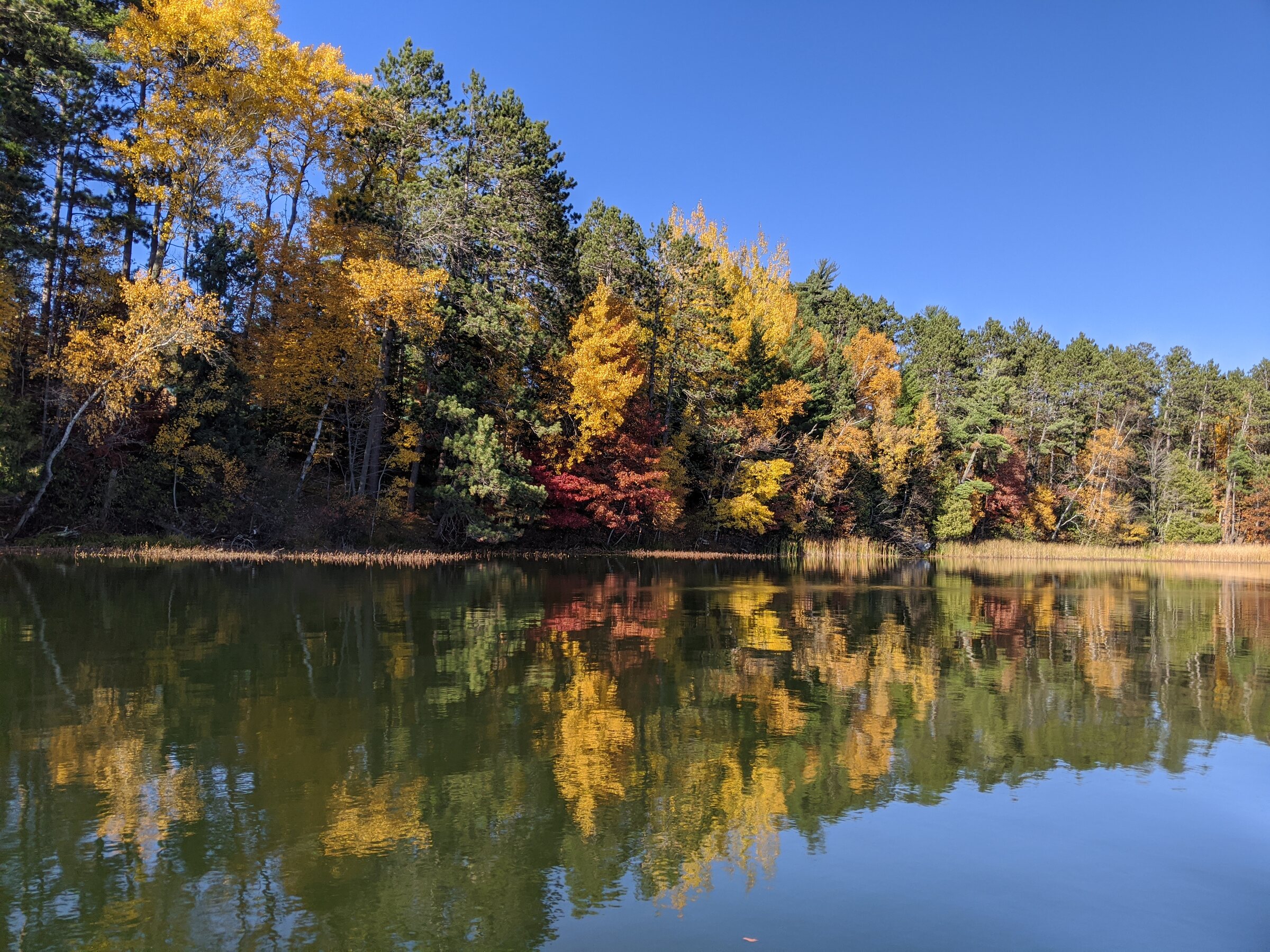 Autumn color reflected on Snowden Lake